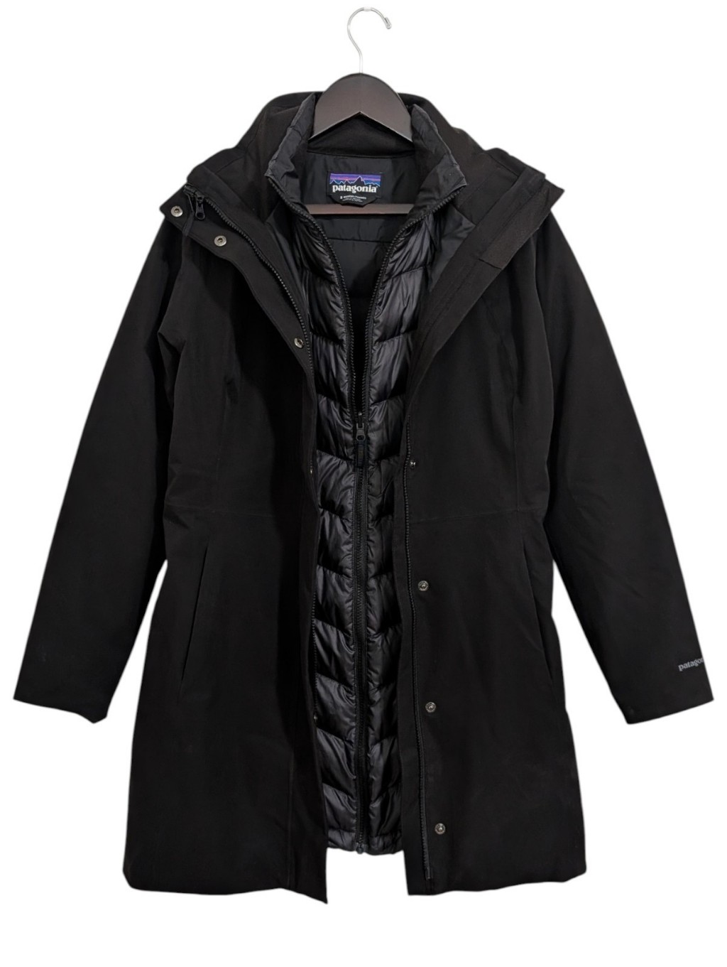 Patagonia Women's Tres 3-In-1 Parka H2no Shell & Liner Coat Black Size Small